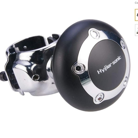 HYPERSONIC steering wheel knob / spinner black and silver car accessory - Picture 1 of 4